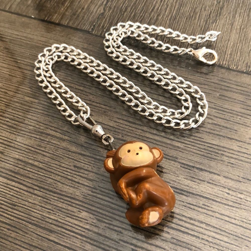 Vintage Monkey Necklace / Zipper Pull